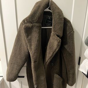 Lucky brand missy long faux shearling teddy coat discount